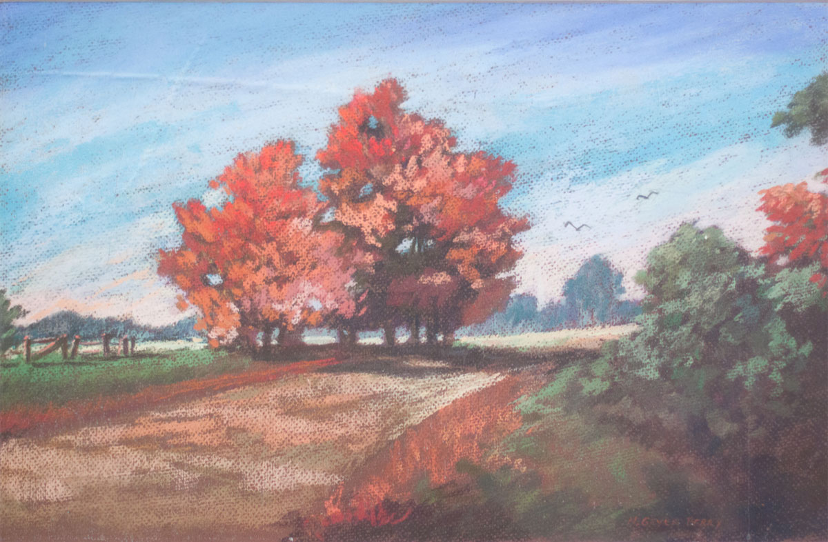 9) "Pink Trees" | Size with mat: 24" x 18"