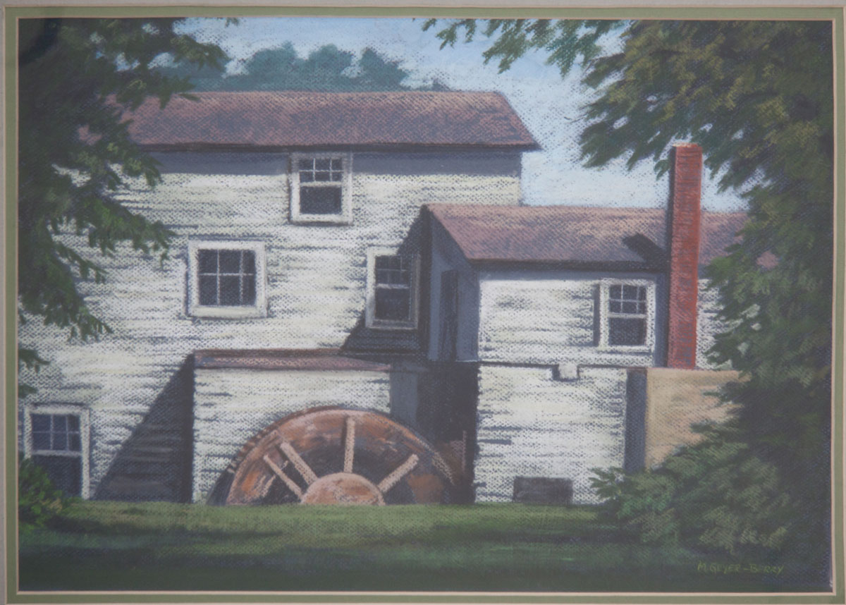 5) "Old Mill - 1990" | Size with mat: 27" x 21"