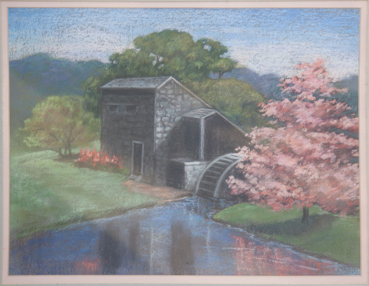 6) "Old Mill" | Size with mat: 24" x 20"
